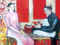 “Cầu duyên”, tranh sơn dầu của Đỗ Xuân Doãn.